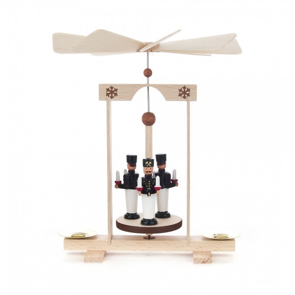 Dregeno Erzgebirge - Wärmespiel Bergmänner mit Lichter - 14cm
