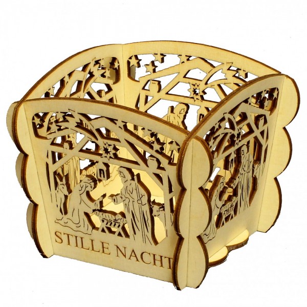 HELA Holzkunst - Teelichthalter Christgeburt