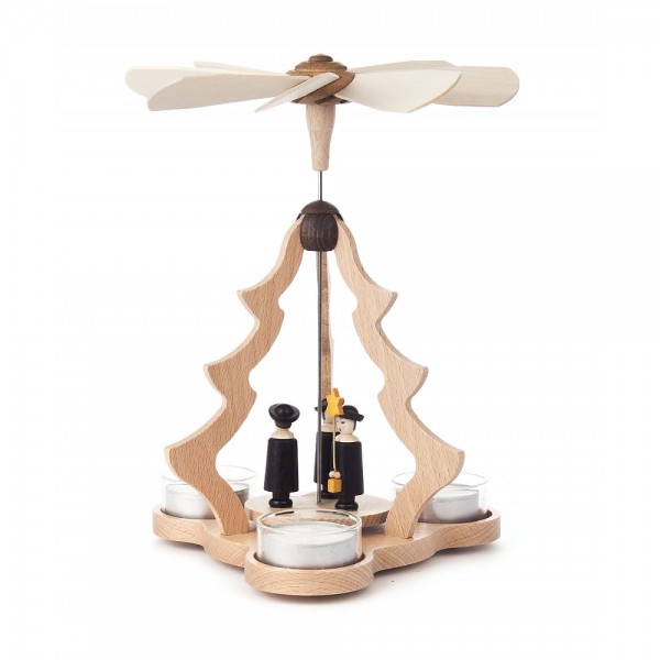 Dregeno Erzgebirge - Pyramide klein mit Kurrende, für Teelichter - 22cm