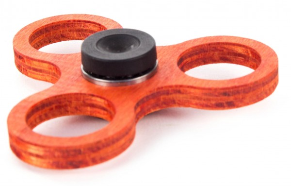 Dregeno Erzgebirge - Holz-Hand-Kreisel, orange (für 50-Cent-Münzen)