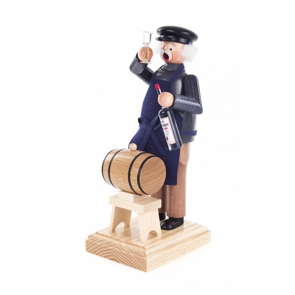 Dregeno Erzgebirge - Räuchermann Schnapsbrenner mit Fass - 24cm