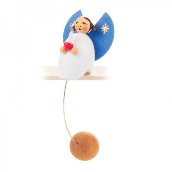 Dregeno Erzgebirge - Miniatur-Schaukelfigur Engel mit Kerze