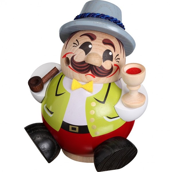 Seiffener Volkskunst Kugelräucherfigur Weinkenner
