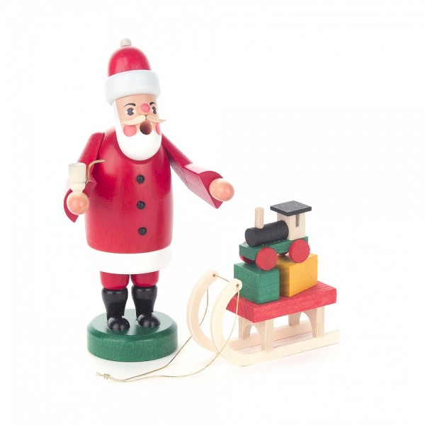 Dregeno Erzgebirge - Miniatur-Räuchermann Ruprecht mit Schlitten - 14cm