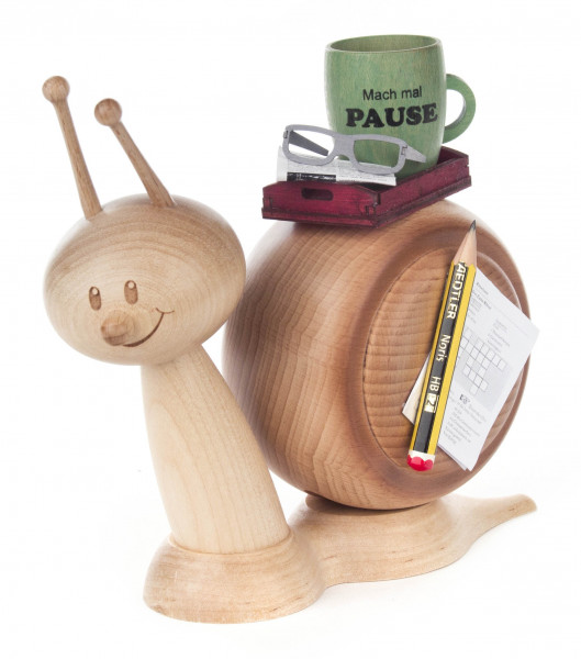 Dregeno Erzgebirge - Räucherfigur Quiz-Schnecke »Mach mal Pause«