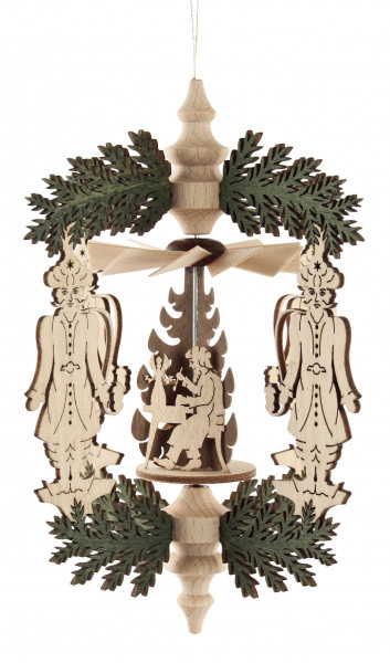 Dregeno Erzgebirge - Wärmespiel Weihnachtskranz Räuchermann, Hutzenstube, zum Hängen