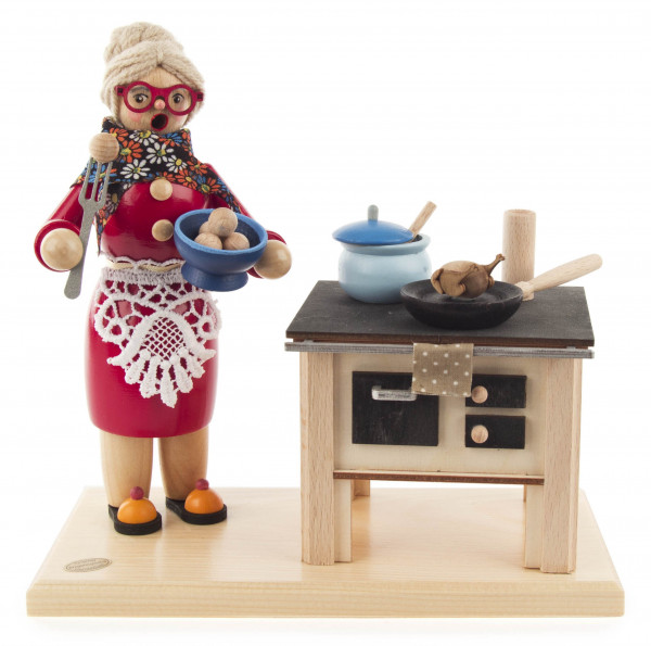 Dregeno Erzgebirge - Räucherfigur »Erna« beim Kochen