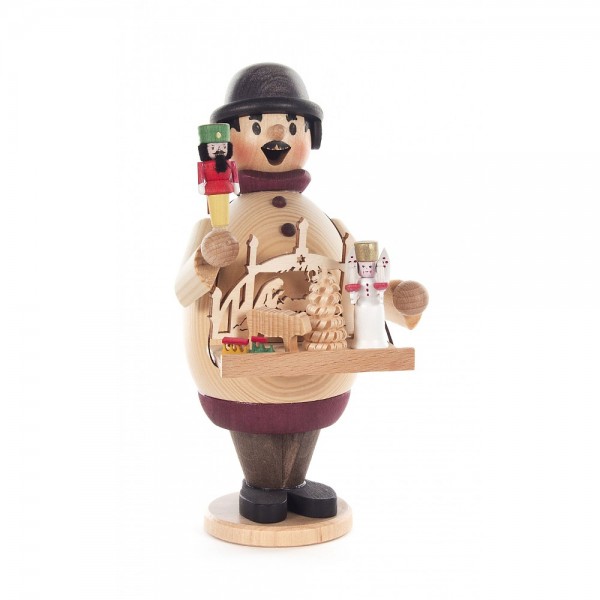 Dregeno Erzgebirge - Räuchermann-Serie Max - Weihnachtsmarkthändler - ca. 16cm