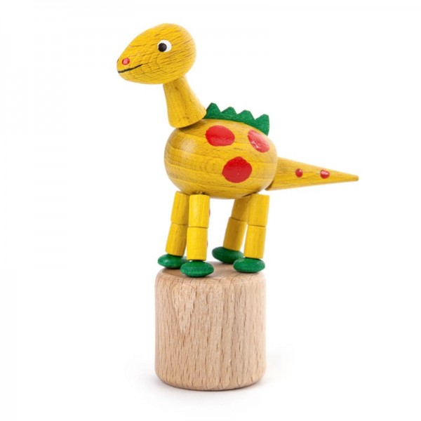 Dregeno Erzgebirge - Miniatur-Wackeltier Dinosaurierer, gelb