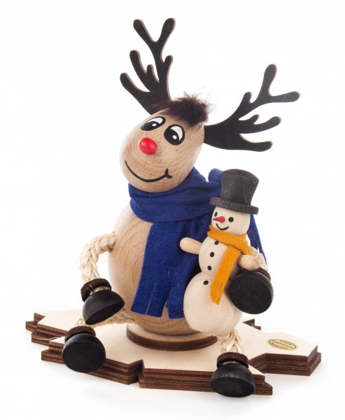 Dregeno Erzgebirge - Räucherelch Ole mit Schneemann