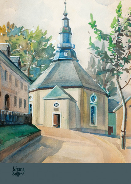 Dregeno Erzgebirge - Künstlerkarte Max Schanz »Farben des Gebirges«, Kirche Seiffen