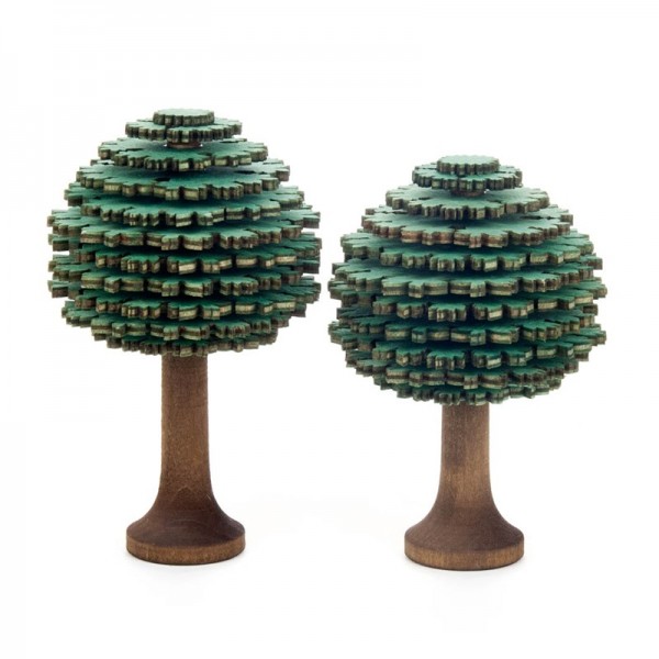 Dregeno Erzgebirge - Miniatur-Laubbäume, grün, 2-teilig
