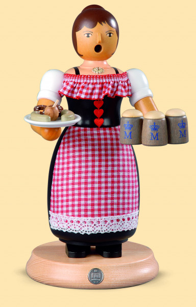 Räucherfigur, groß - Oktoberfest Kellnerin, 14x24cm