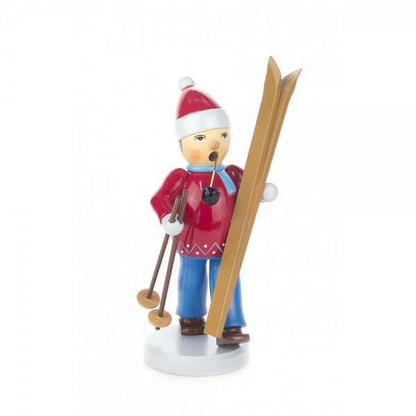 Dregeno Erzgebirge - Räuchermann Skifahrer - 19cm