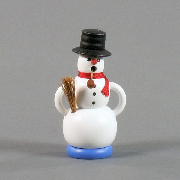 Dregeno Erzgebirge - Räuchermann Schneemann mit Besen - 11cm