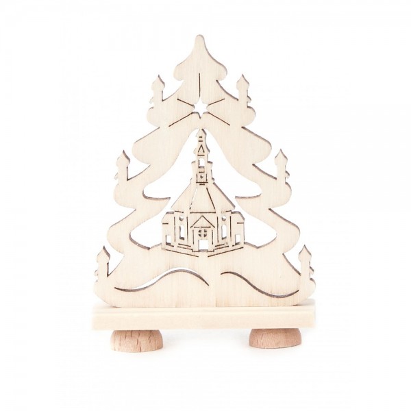 Dregeno Erzgebirge - Miniatur-Tanne mit Seiffener Kirche