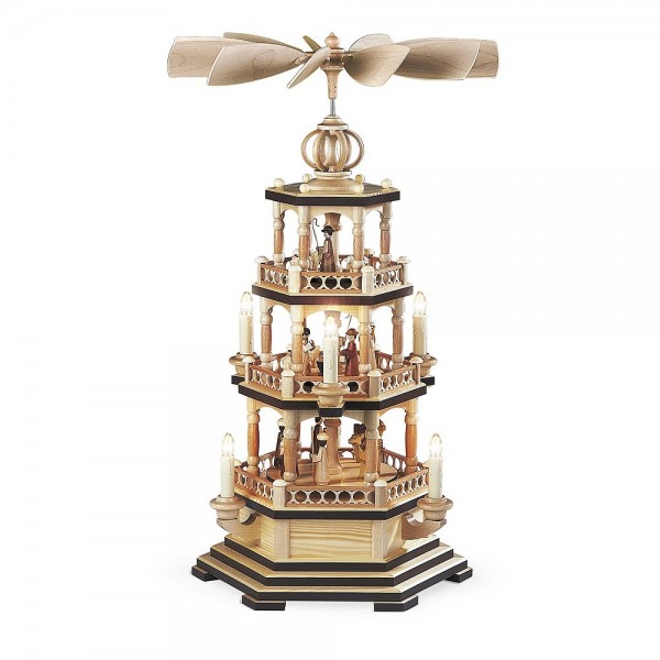 Müller Pyramide Heilige Geschichte 3-stöckig elektrisch, natur 58cm