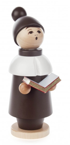 Dregeno Erzgebirge - Kurrendefigur braun mit Buch, mittelgroß