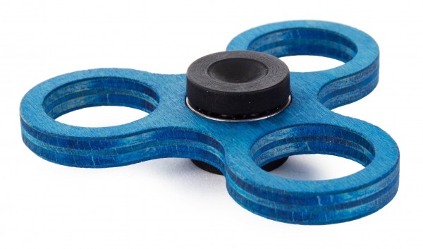 Dregeno Erzgebirge - Holz-Hand-Kreisel, blau (für 50-Cent-Münzen)
