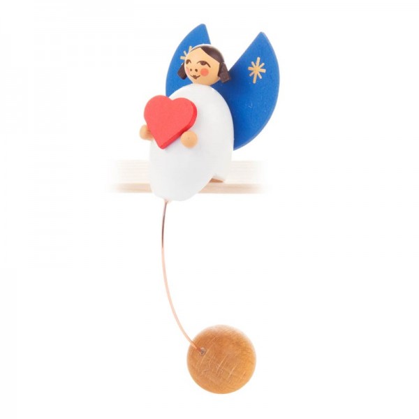 Dregeno Erzgebirge - Miniatur-Schaukelfigur Engel mit Herz