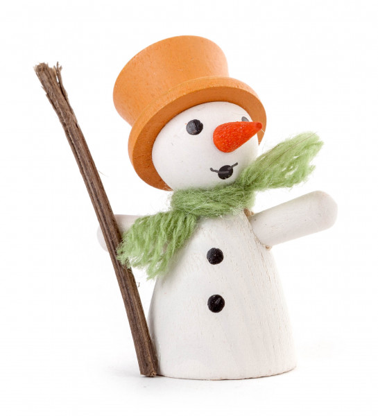 Dregeno Erzgebirge - Schneemann mit orangenem Zylinder