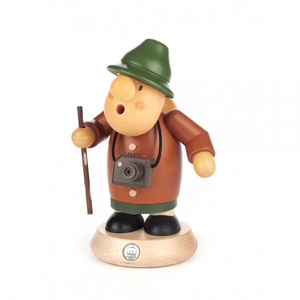 Dregeno Erzgebirge - Räuchermann-Serie Müllerchen - Tourist - 16cm