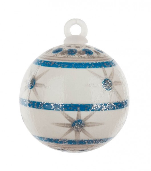 Dregeno Erzgebirge - Weihnachtsbaumkugel 3,0cm, weiß-Variante:10/30