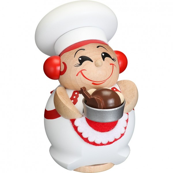 Seiffener Volkskunst Kugelräucherfigur Köchin