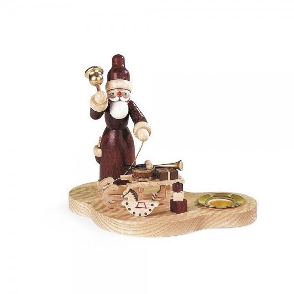 Müller Kerzenhalter Weihnachtsmann mit Gabenschlitten natur