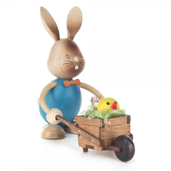Dregeno Erzgebirge - Osterhase Stupsi mit Schubbkarre