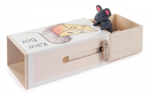 Dregeno Erzgebirge - Musikdose »Käse-Box« mit Maus, Melodie: Small World