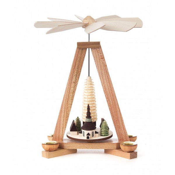 Dregeno Erzgebirge - Pyramide klein mit Seiffener Dorf - 23cm