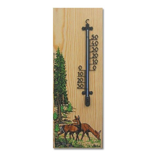 Wandthermometer aus Holz XL - Motiv Alttiere