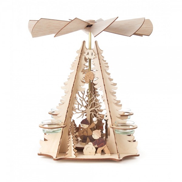 Dregeno Erzgebirge - Pyramide mit Kindermotiv, für Teelichter - 34cm