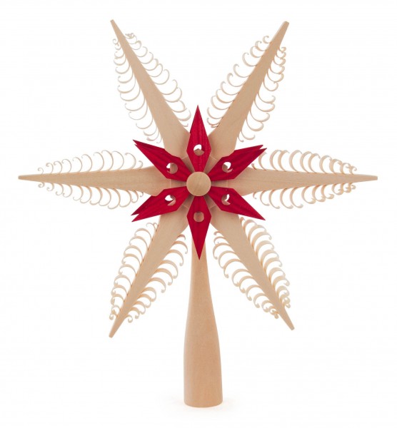 Dregeno Erzgebirge - Christbaumspitze Spanstern,rot-natur Ø 20cm