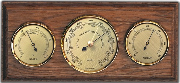 Fischer Wetterstation Klassik mit Holzgehäuse 265x120mm