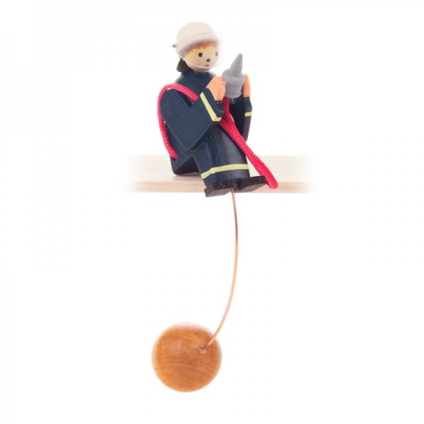 Dregeno Erzgebirge - Miniatur-Schaukelfigur Feuerwehrmann