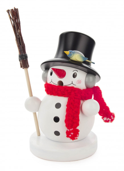 Dregeno Erzgebirge - Räuchermann Schneemann mit Besen