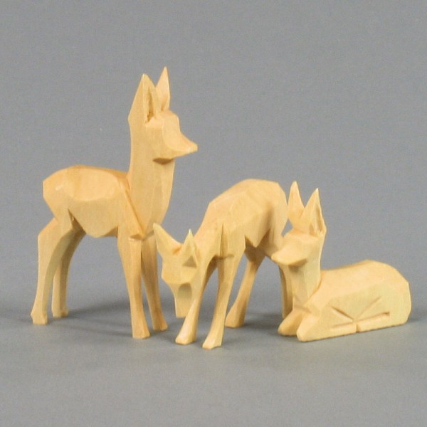 Dregeno Erzgebirge - Schnitzerei - Rehe - 8cm
