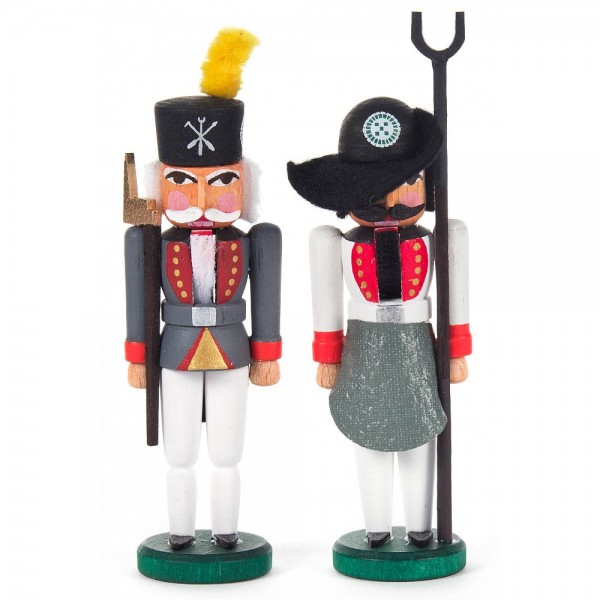 Dregeno Erzgebirge - Miniatur-Nussknacker Schmelzer und Hüttenoffiziant