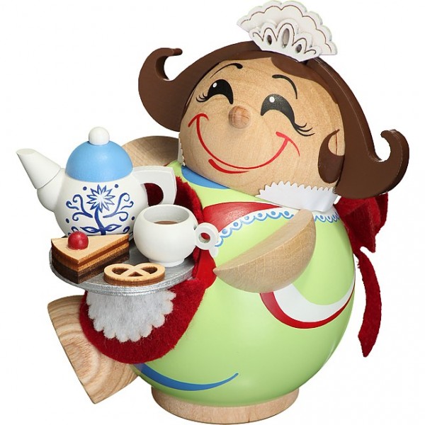 Seiffener Volkskunst Kugelräucherfigur Schokoladenmädchen