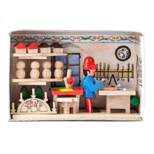 Dregeno Erzgebirge - Miniatur-Zündholzschachtel Spielzeugmacher