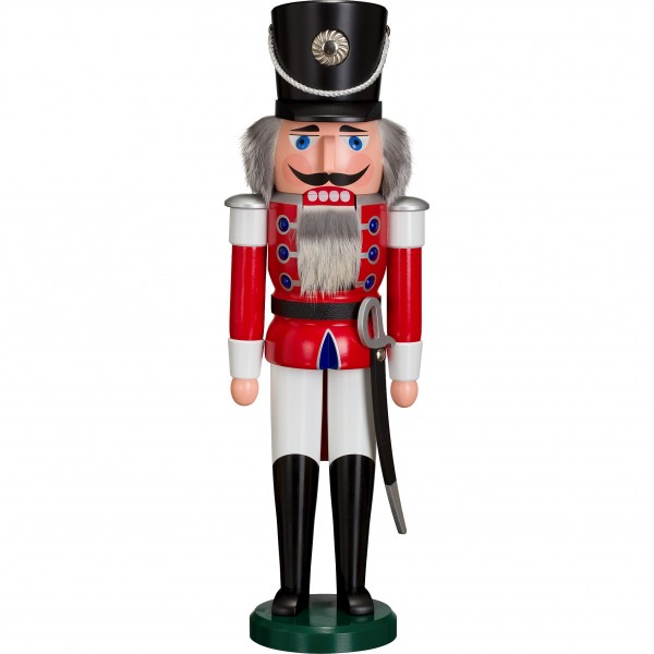 Seiffener Volkskunst Nussknacker Grossfigur - Husar Rot 50cm