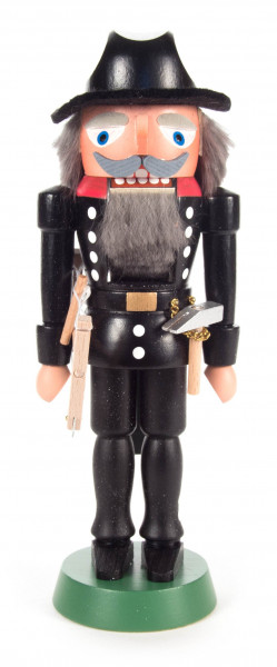 Dregeno Erzgebirge - Nussknacker Zimmermann schwarz, 19 cm