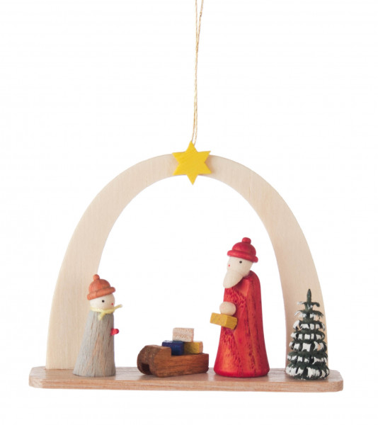 Dregeno Erzgebirge - Behang Weihnachtsmann mit Kind
