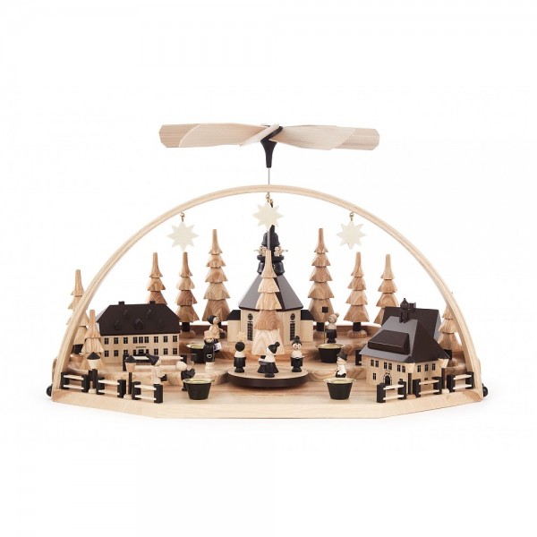 Dregeno Erzgebirge - Großer Weihnachtsberg Dorf Seiffen mit Pyramide - 39x25cm