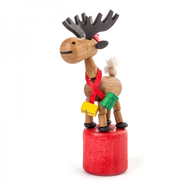Dregeno Erzgebirge - Miniatur-Wackeltier Weihnachts-Elch