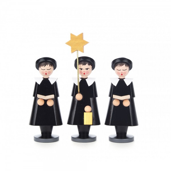 Dregeno Erzgebirge - Kurrendefiguren 3er-Gruppe, schwarz - 11cm