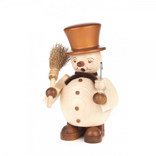Dregeno Erzgebirge - Räuchermann Schneemann, natur - 16cm