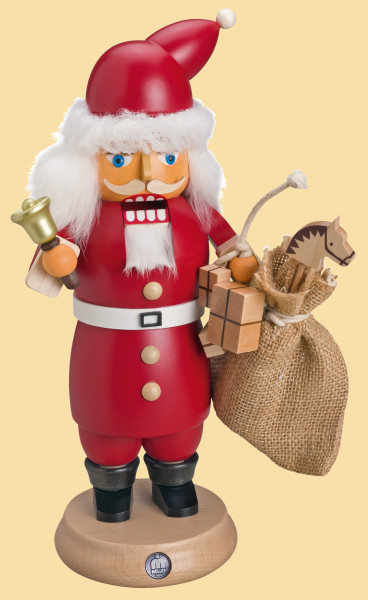 RauchKnacker® - Weihnachtsmann m.Glocke u.Geschenkesack, 14x27cm
